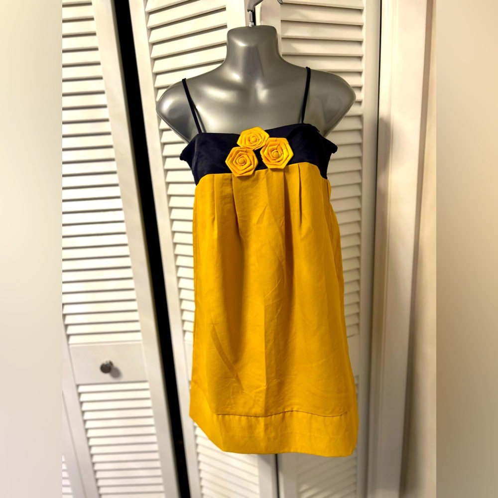 Hazel vintage mustard and navy mini dress NWT